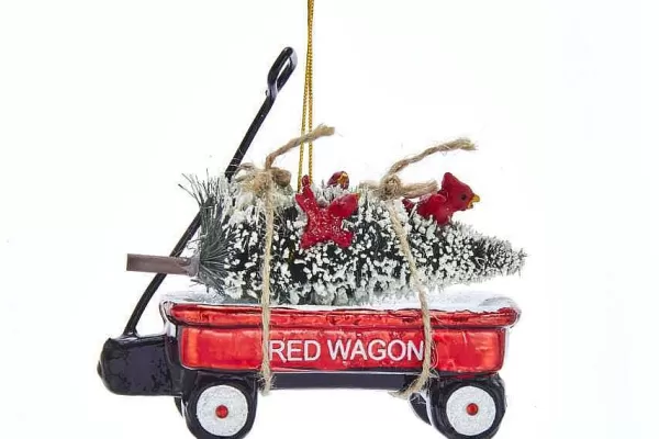 Nb1449 Noble Gems Glass Red Wagon Orn^Kurt Adler Clearance