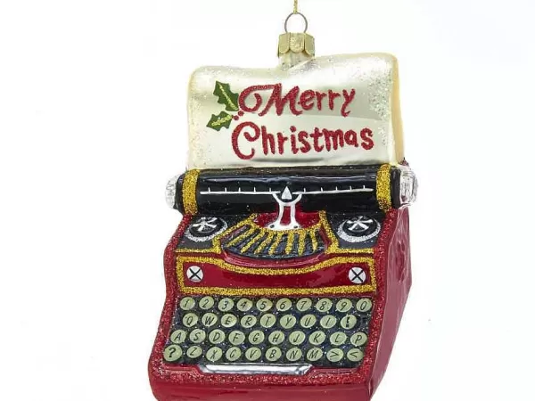 Nb1480 Gls Merry Christmas Typewriter^Kurt Adler Best