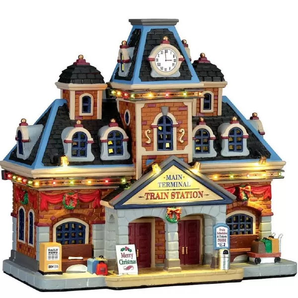 Main Terminal Train Station, With 4.5V Adaptor 75194 Caddington Village^Lemax New