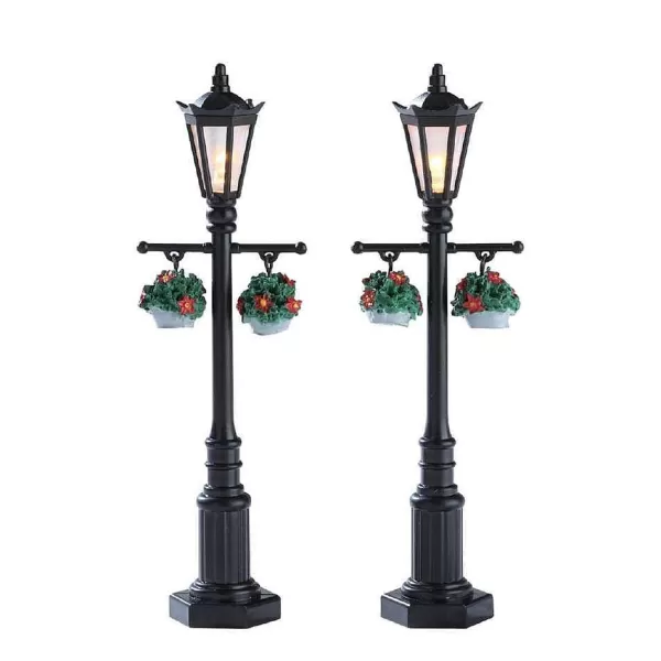 Old English Lamp Post Set Of 2 74231 Light Accessories^Lemax Hot