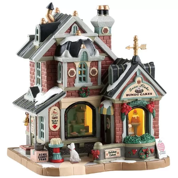 Snowflake Bundt Cakes, B/O Led 85365 Caddington Village^Lemax Online
