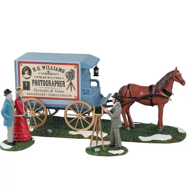 Village 2021 Traveling Photographer Wagon, Set Of 3 13561^Lemax Sale