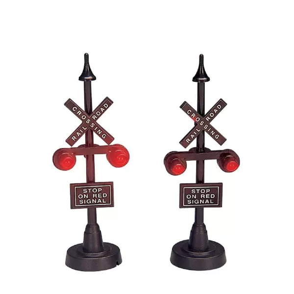 Village 34954 Railway Stop Light, Set/2, B/O (4.5V) 34954^Lemax Sale